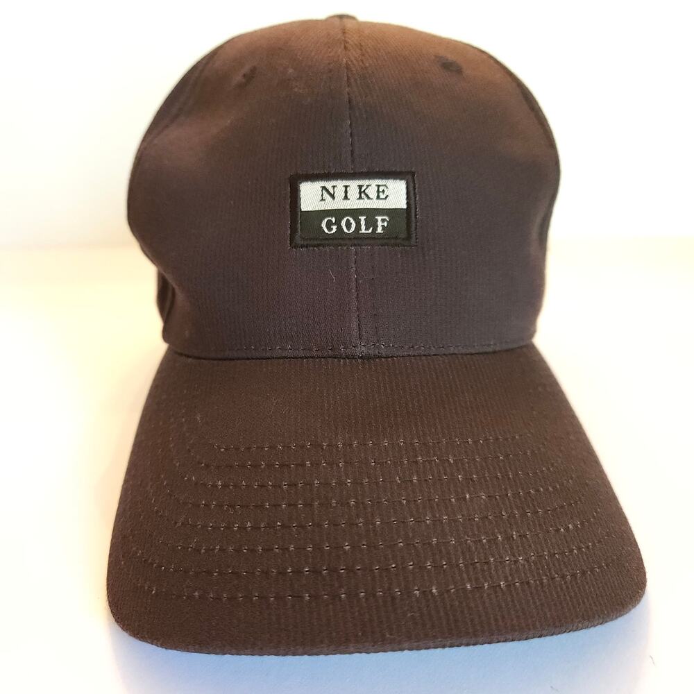 Vintage Nike Golf Hat Black Cotton Cap Embroidered Logo